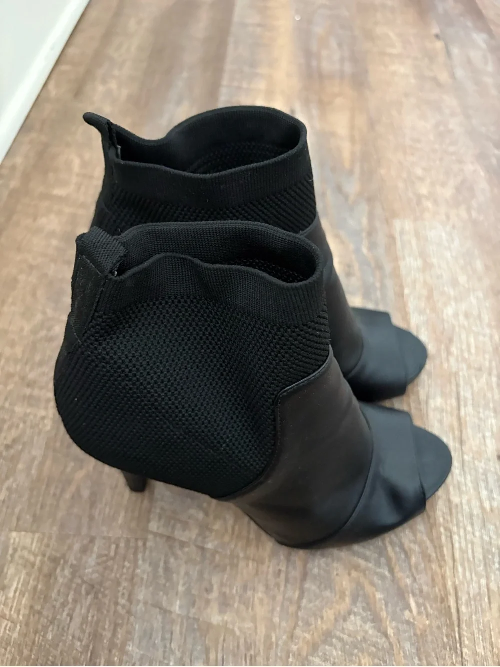 Vera Bradley Black Peep-Toe Sock Booties